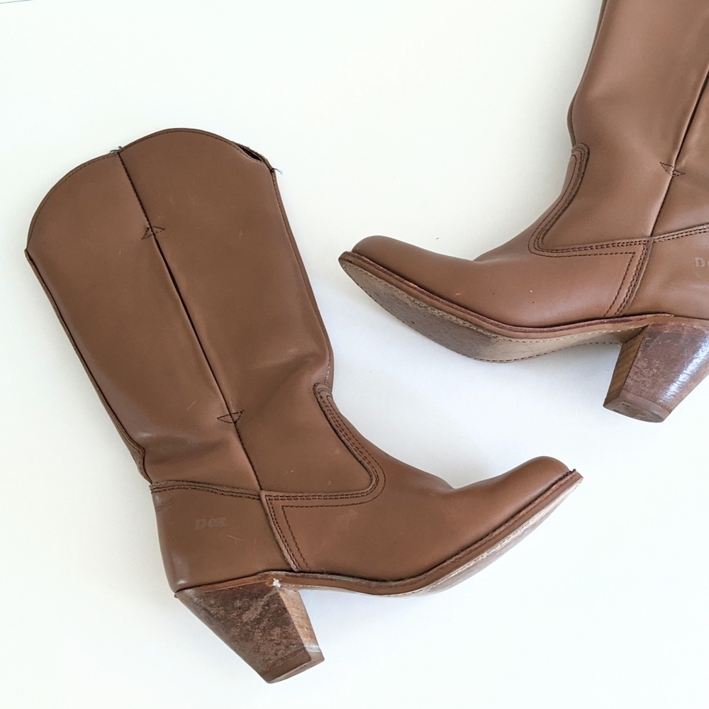 Dexter Brown Leather Western Boots